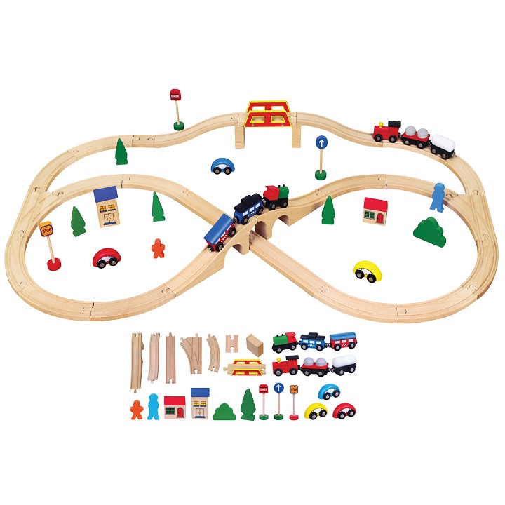Wooden Train Set - 49 pieces